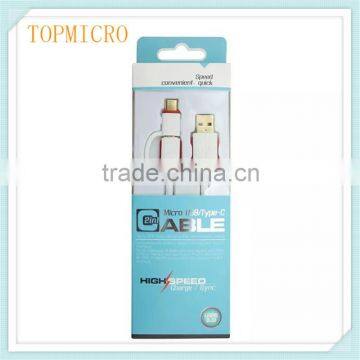 2016 Wholesale 2in1 Type C and Android Fast Charging Mobile Phone Usb Cable photo-5