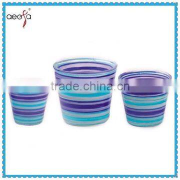 wholesale plant pots with hand painting glass colourful plant pot