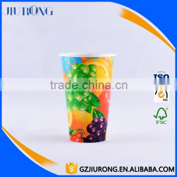 Competitive price drinking double PE beverage juice paper cup with lid