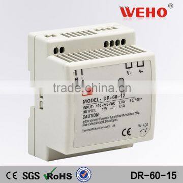 Constant voltage 60w15v power supply din rail lighting transformer