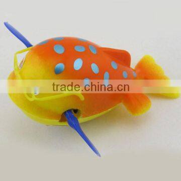 Cartoon fish clockwork toy with glasses