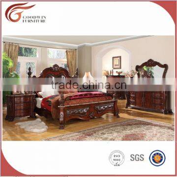 WA143 Antique luxury Italian Wooden solid wood king size bed