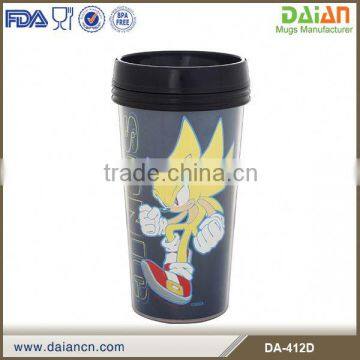 Customized Plastic paper insert double wall cup