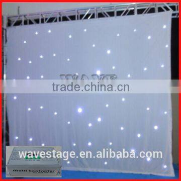 HOT WLK-2W White fireproof Velvet cloth White leds backdrop star curtain led stage light