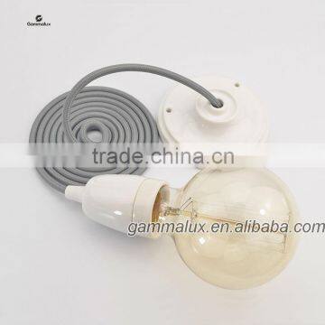 Factory Sale Ceiling Rose Porcelain Lamp Holder with Braided Wire Cord