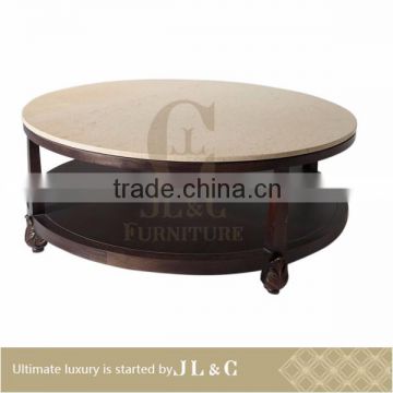 AT05-51 Hand Carving Feet Solid Wood Round Tea Table High-end Furniture Factory Price From China JL&C Furniture