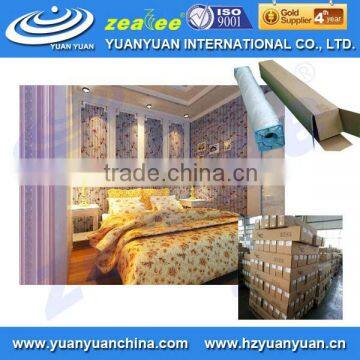 Stretched clear Eco solvent 3D wallpaper for interior decoration in roll