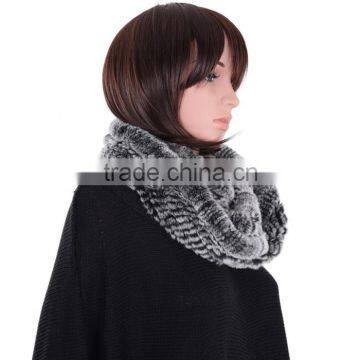 Rex Rabbit Knitted Fur Scarf Winter Fur Scarf Hand Knit Fur Scarf KZ160045 Quality Choice photo-4