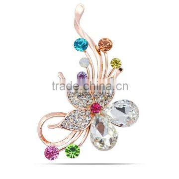 Fashionable alloy brooch silver flower brooch pin