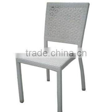 New Year Outdoor Wicker Furniture New Model Lovely White Armless Durable Restaurant Rattan Chair Dining Chair