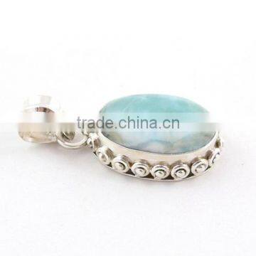 Larimar jewelry 925 sterling silver pendant Indian semi precious jewelry Handmade jewellery