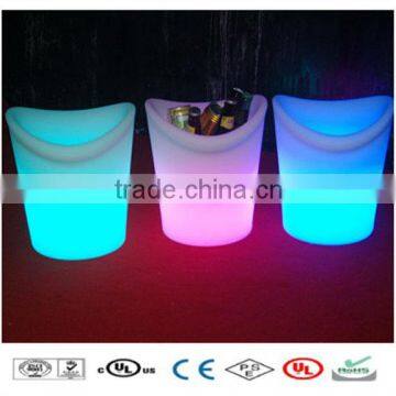 LED Lighting Colorful bar beer cooler plastic led huge ice bucket