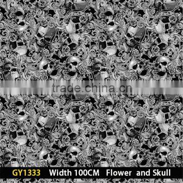 Greater Wind Hydro graphics printing films skull pattern 2016 New Design film GY1333 100CM WIDTH