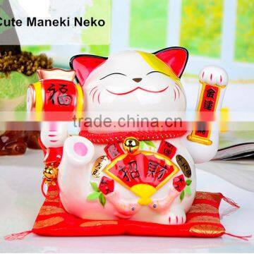 Spring Ceramic Fortune Cat Made of Ceramic