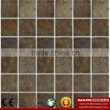 IMARK Light Brown Color Rustic Ceramic Mosaic Tile/Wall Mosaic Tile For Bathroom/Kitchen Wall Decoration