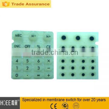 flexible silicone rubber keypad for calculator with carbon bill