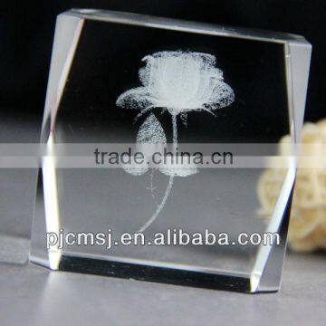 3D Laser Beautiful Crystal Rose as Giveaway Gift