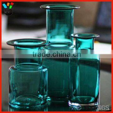 Modern & Simple European style 3 size available hand blown antique blue glass vase