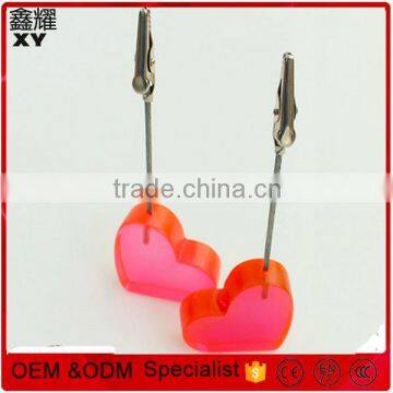 Resin material base heart shape memo clip holder promotion gifts