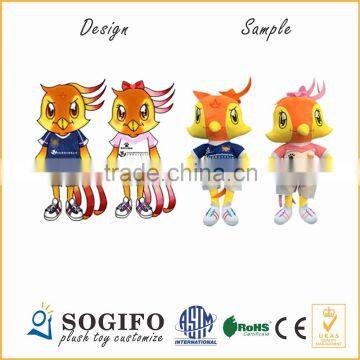 China Anhui Football Club Customize Cute Yellow Chicken Plush Toy Stuffed Chicken Easter Day Baby Toy
