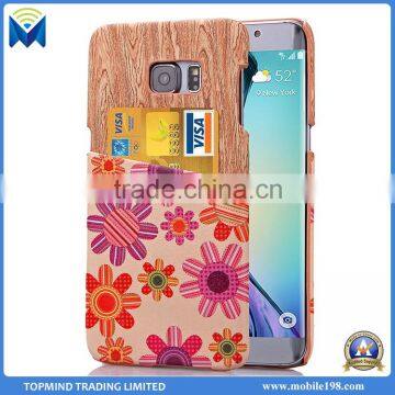 New Arrival Credit Card Leather Back Cover Case for Samsung Galaxy S6 Edge