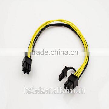 Hot sale PCI-E 6Pin Male to PCI-E 6+2Pin Male PCI-E Power Supply Cable 16AWG 50cm