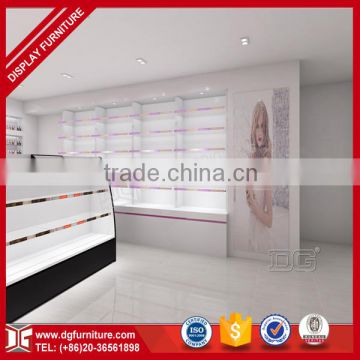 Custom modern retail wooden cosmetic shop interior design