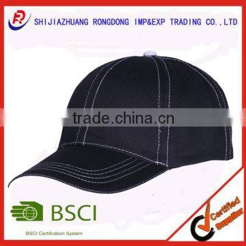 wholesale fashion promotional custom 100% cotton constrast sewing thread baseball cap