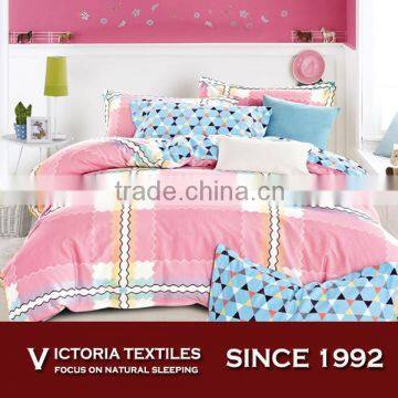 3 Pc. Pink Watercolor Patchwork Quilt Set Full Queen King Cotton Bedding