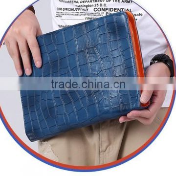 men's clutch bag, leather pouch bag for men, crocodile bag men