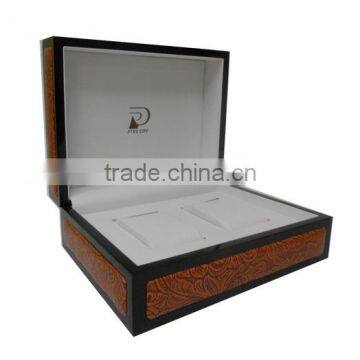 custom luxury leather and wooden double watch box