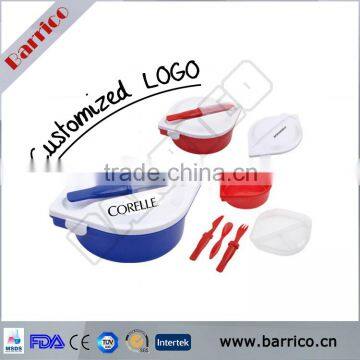 Whole sale customized logo Christmas gifts half-round plastic bento box