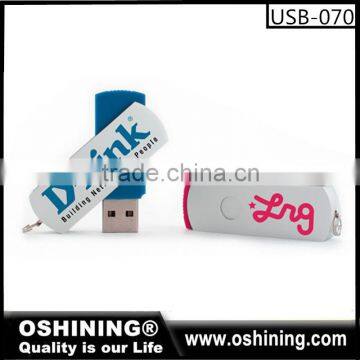 Promotion Plastic mini 2.0 stock usb swivel stick custom logo usb flash drive 8gb (USB-070)