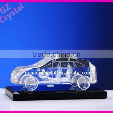 Crystal 3d engraved model for meeting room decoration, crystal corporation souvenirs