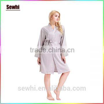 Wholesales Bathrobe Plain Dyed Silk Kimono Robes for Women photo-3