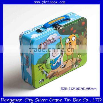 Christmas cookie tin box with handle