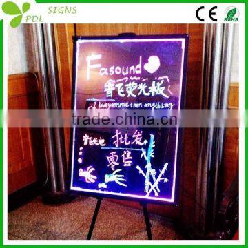 2015 Fashion Acrylic Led Display Writing Board
