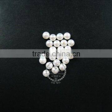 6mm half drilled white round artificial imitation mother of pearl shell pearl beads for earrings studs DIY supplies 3021049