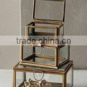 Glass T-light holder, Glass Box, Decorative Glass Box,Jewellery Box, Glass Box, Multipurpose Storage Box