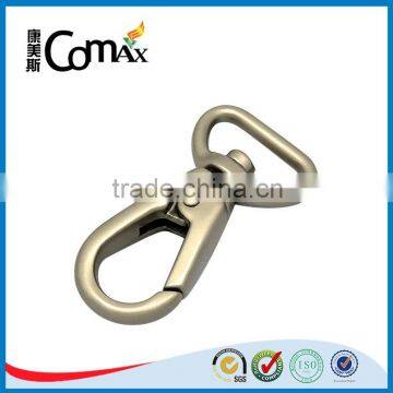 D shape custom metal key chain snap hook for bag