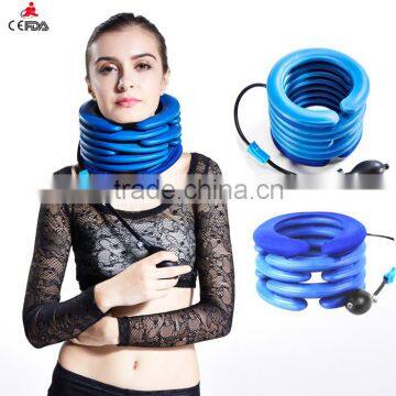 High quality 3 layer colorful air neck traction with CE and FDA certificate neck cervical collar neck support