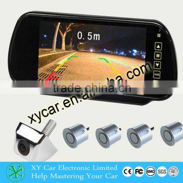 Car Visible Rearview mirror reversing Parking Sensor Radar System with Backup Night Vision Camera XY-5209-7