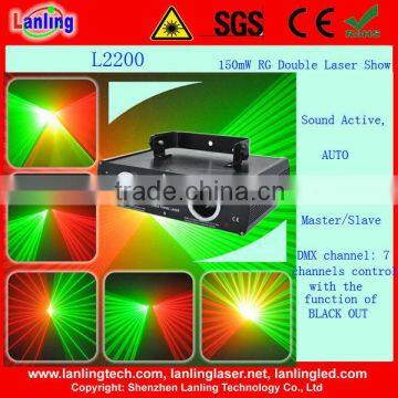 two tunnel colorful double laser light for djs clubs and parties