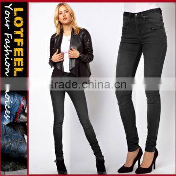 Supersoft Skinny Biker Jeans women denim jeans pants (LOTX126)