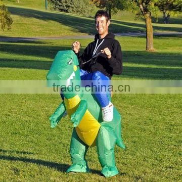 Hola rider green inflatable dinosaur costume for adult