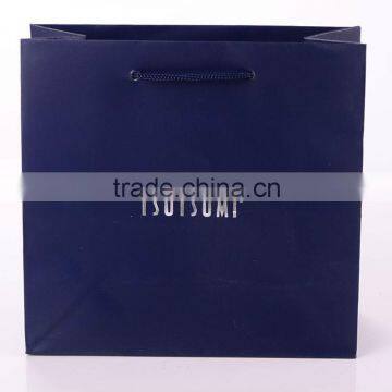 PMS Blue Color Luxury Paper Shopping Bag For Jewelry