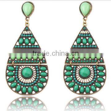 2016 Emerald jewelry luxury water drop new design summer fancy drop earrings