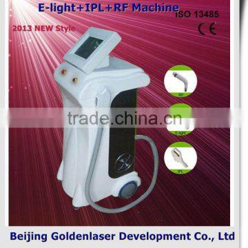 2013 New style E-light+IPL+RF machine www.golden-laser.org/ woman and men hair removal machine