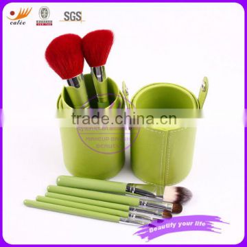 7pcs top quality red goat hair makeup cylinder cosmetics brush