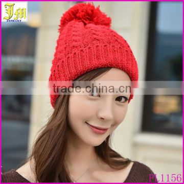 Women Winter Warm Braided Crochet Knitting Hat Girls Beret Ski Beanie Ball Cap